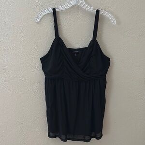 Women’s Plus Size Torrid Lined Black Semi Sheer Tank, 1X